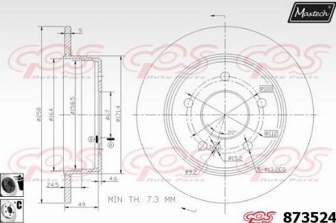 Maxtech 873524.6060 - Kočioni disk www.molydon.hr