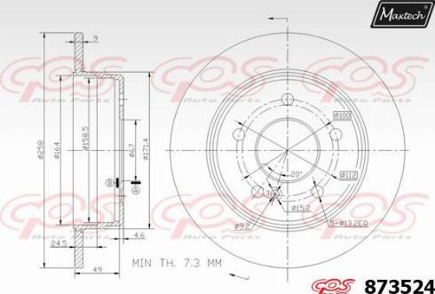 Maxtech 873524.0000 - Kočioni disk www.molydon.hr