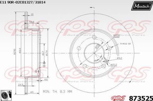 Maxtech 873525.0060 - Kočioni disk www.molydon.hr