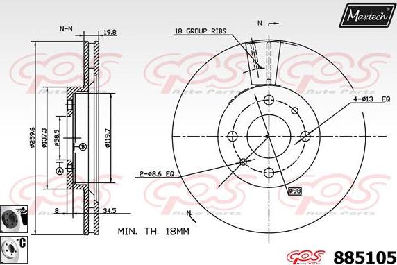 Maxtech 873525 - Kočioni disk www.molydon.hr