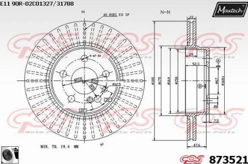 Maxtech 873521.0060 - Kočioni disk www.molydon.hr