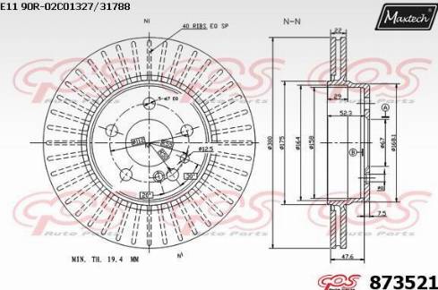 Maxtech 873521.0000 - Kočioni disk www.molydon.hr