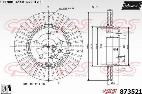 Maxtech 873521.0080 - Kočioni disk www.molydon.hr