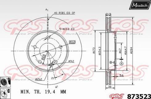 Maxtech 873523.6060 - Kočioni disk www.molydon.hr