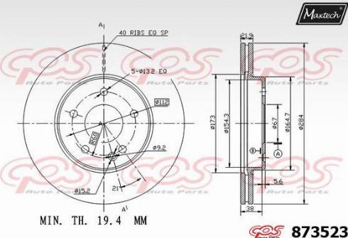 Maxtech 873523.0000 - Kočioni disk www.molydon.hr