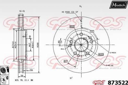 Maxtech 873522.6060 - Kočioni disk www.molydon.hr