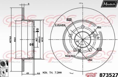 Maxtech 873527.6060 - Kočioni disk www.molydon.hr