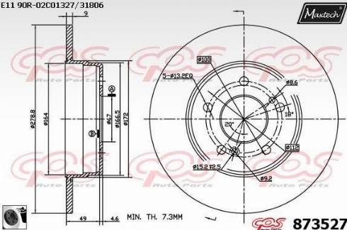 Maxtech 873527.0060 - Kočioni disk www.molydon.hr