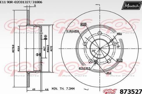 Maxtech 873527.0000 - Kočioni disk www.molydon.hr