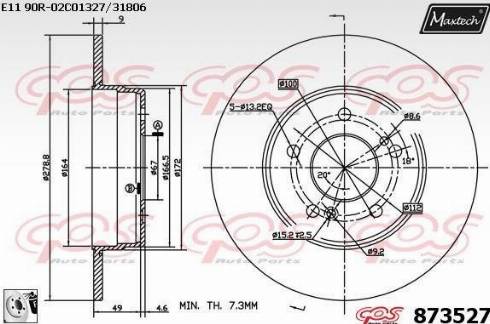 Maxtech 873527.0080 - Kočioni disk www.molydon.hr