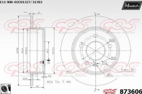 Maxtech 873606.0060 - Kočioni disk www.molydon.hr