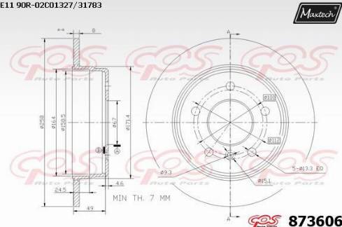 Maxtech 873606.0000 - Kočioni disk www.molydon.hr