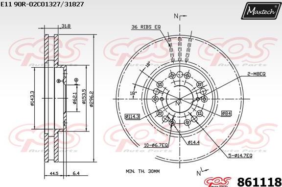 Maxtech 873606 - Kočioni disk www.molydon.hr