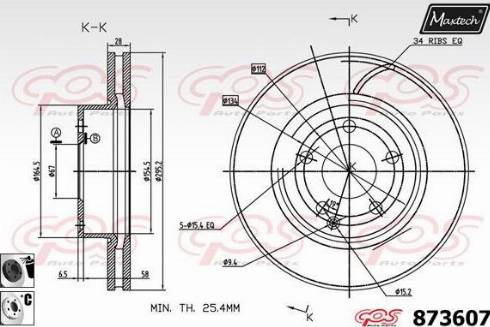 Maxtech 873607.6060 - Kočioni disk www.molydon.hr