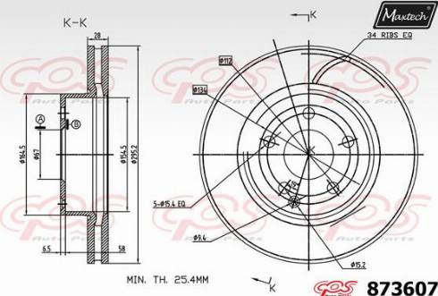 Maxtech 873607.0000 - Kočioni disk www.molydon.hr