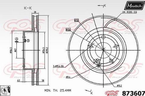 Maxtech 873607.0080 - Kočioni disk www.molydon.hr