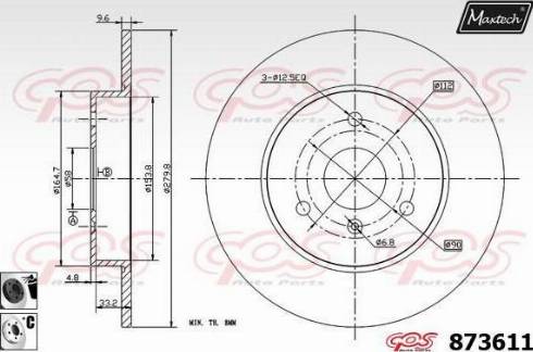 Maxtech 873611.6060 - Kočioni disk www.molydon.hr