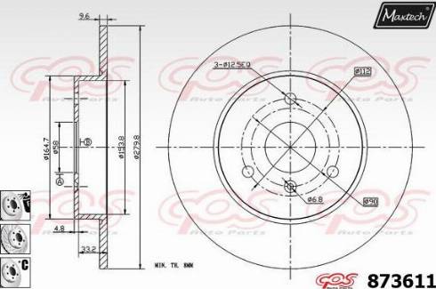 Maxtech 873611.6880 - Kočioni disk www.molydon.hr