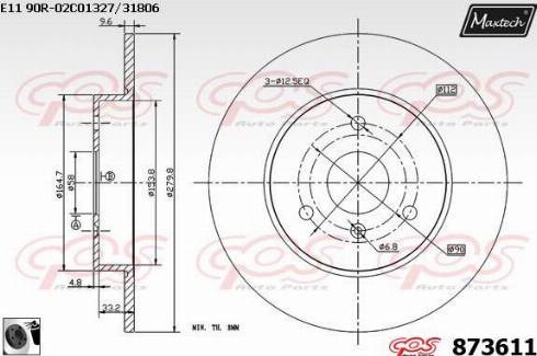 Maxtech 873611.0060 - Kočioni disk www.molydon.hr