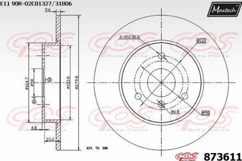 Maxtech 873611.0000 - Kočioni disk www.molydon.hr