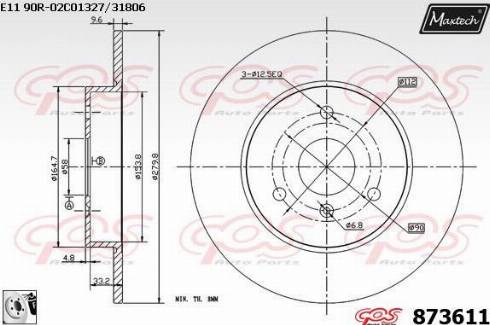 Maxtech 873611.0080 - Kočioni disk www.molydon.hr