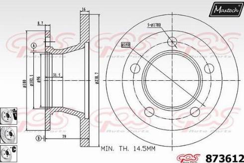 Maxtech 873612.6980 - Kočioni disk www.molydon.hr