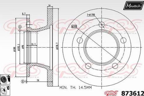 Maxtech 873612.6060 - Kočioni disk www.molydon.hr