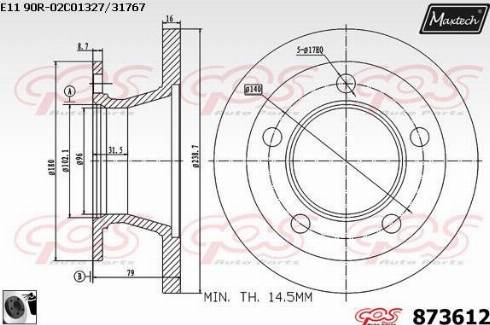 Maxtech 873612.0060 - Kočioni disk www.molydon.hr