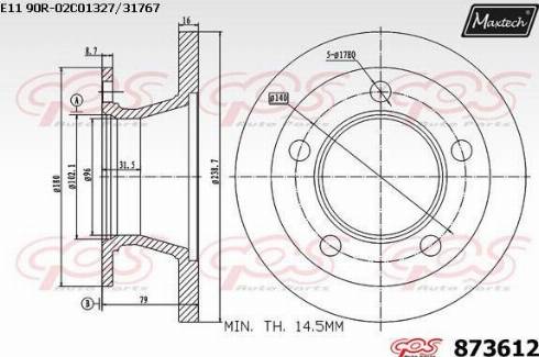 Maxtech 873612.0000 - Kočioni disk www.molydon.hr