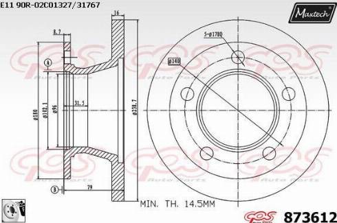 Maxtech 873612.0080 - Kočioni disk www.molydon.hr