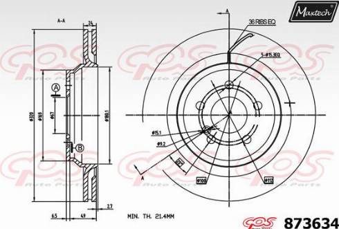 Maxtech 873634.0000 - Kočioni disk www.molydon.hr