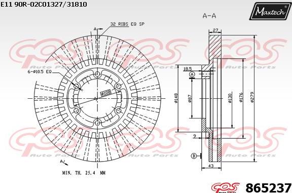 Maxtech 873634 - Kočioni disk www.molydon.hr