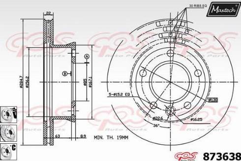 Maxtech 873638.6980 - Kočioni disk www.molydon.hr