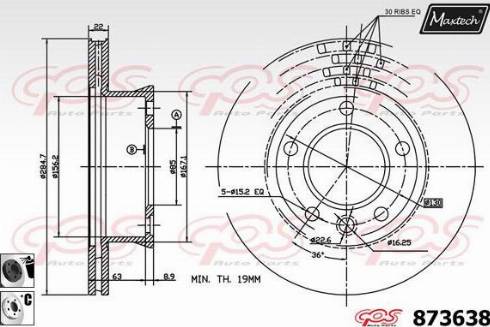 Maxtech 873638.6060 - Kočioni disk www.molydon.hr