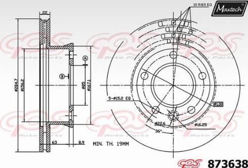 Maxtech 873638.0000 - Kočioni disk www.molydon.hr