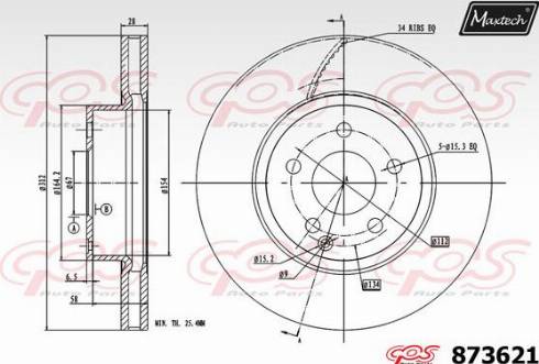 Maxtech 873621.0000 - Kočioni disk www.molydon.hr