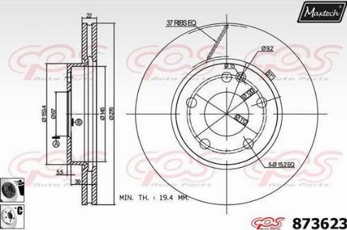 Maxtech 873623.6060 - Kočioni disk www.molydon.hr