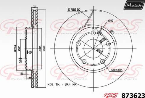 Maxtech 873623.0000 - Kočioni disk www.molydon.hr