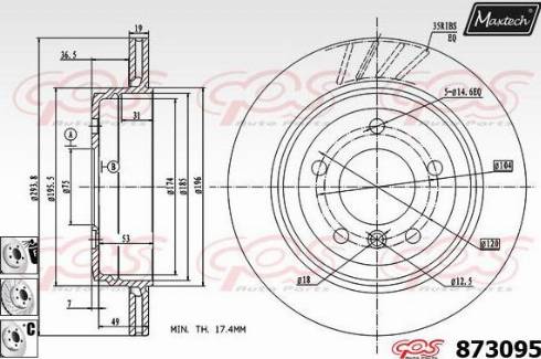 Maxtech 873095.6980 - Kočioni disk www.molydon.hr