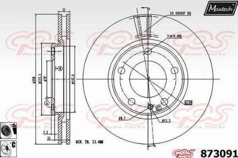 Maxtech 873091.6060 - Kočioni disk www.molydon.hr