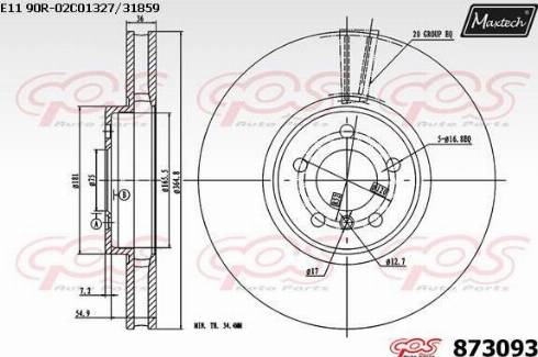 Maxtech 873093.0000 - Kočioni disk www.molydon.hr