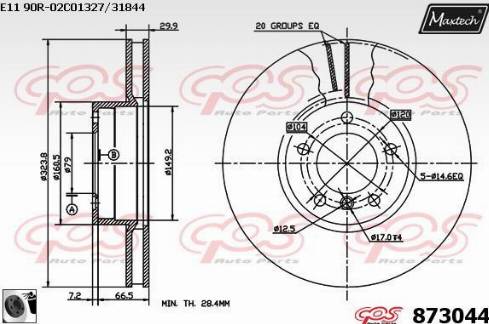 Maxtech 873044.0060 - Kočioni disk www.molydon.hr