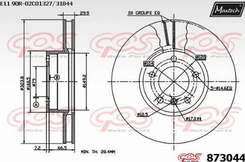 Maxtech 873044.0000 - Kočioni disk www.molydon.hr