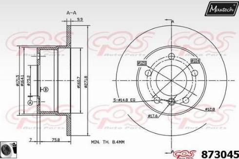 Maxtech 873045.0060 - Kočioni disk www.molydon.hr