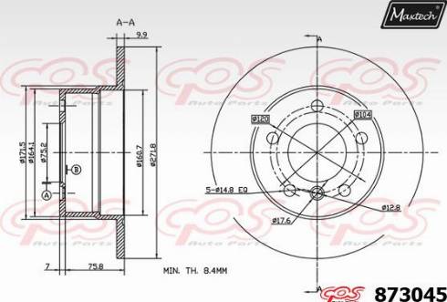 Maxtech 873045.0000 - Kočioni disk www.molydon.hr