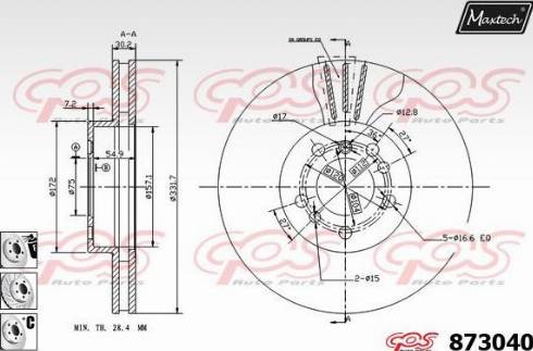 Maxtech 873040.6980 - Kočioni disk www.molydon.hr