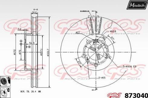 Maxtech 873040.6060 - Kočioni disk www.molydon.hr