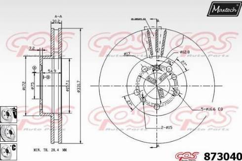 Maxtech 873040.6880 - Kočioni disk www.molydon.hr