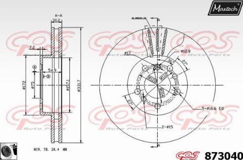 Maxtech 873040.0060 - Kočioni disk www.molydon.hr