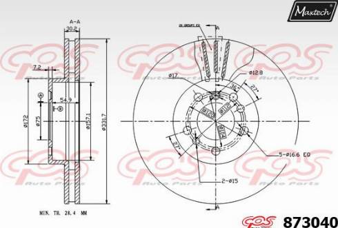 Maxtech 873040.0000 - Kočioni disk www.molydon.hr